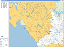 San Leandro Wall Map Basic Style 2026